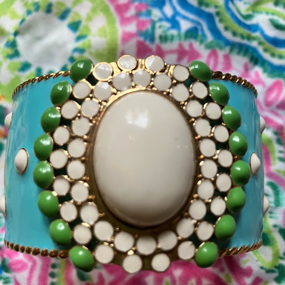 Turquoise and Gold Statement Bracelet - Picture 3 of 3